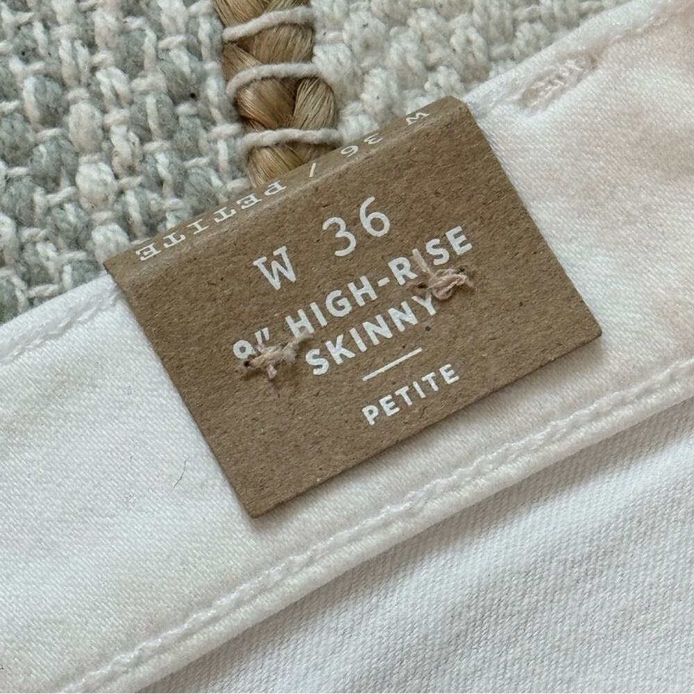 Madewell Petite 9" Mid-Rise Skinny Jeans in Pure White Women’s Size 36 P - Picture 9 of 13